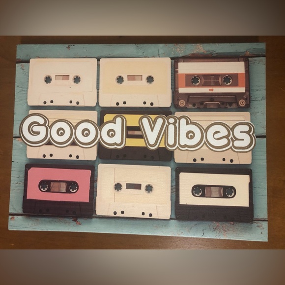 Good Vibes Cassette Tape Decorative Canvas Small Hanging Wall Picture - Picture 5 of 16